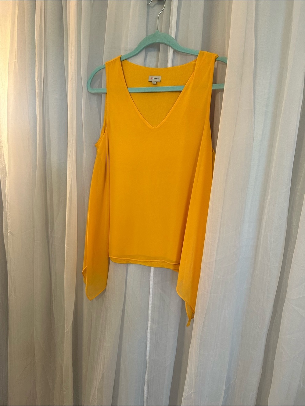 Daniel Cremieux Bright Yellow Sleeveless V-Neck Layered Camisole - Picture 5 of 7